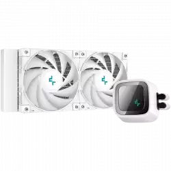 DeepCool LS520 WH, 240mm CPU Liquid Cooler, 2x120mm FC120 ARGB PWM Fans, ARGB Infinity Mirror, White, LGA 2066/2011-v3/2011/1700/1200/115x, AMD sTRX4/sTR4/AM5/AM4, 5Y, R-LS520-WHAMNT-G-1