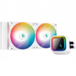 DeepCool LS520 WH, 240mm CPU Liquid Cooler, 2x120mm FC120 ARGB PWM Fans, ARGB Infinity Mirror, White, LGA 2066/2011-v3/2011/1700/1200/115x, AMD sTRX4/sTR4/AM5/AM4, 5Y, R-LS520-WHAMNT-G-1