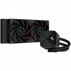 DeepCool LS520S Zero Dark, 240mm CPU Liquid Cooler, 2x120mm PWM Fans, Anti-Leak Technology, Black, LGA 1851/1700/1200/1151/1150/1155, AMD AM5/AM4, 5Y, R-LS520-BKNNMM-G-1