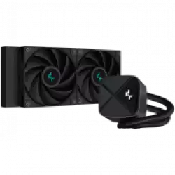 DeepCool LS520S Zero Dark, 240mm CPU Liquid Cooler, 2x120mm PWM Fans, Anti-Leak Technology, Black, LGA 1851/1700/1200/1151/1150/1155, AMD AM5/AM4, 5Y, R-LS520-BKNNMM-G-1