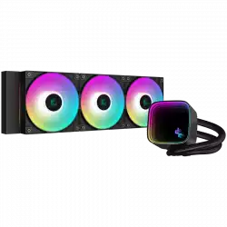 DeepCool LS720 SE, 360mm CPU Liquid Cooler, 3x120mm FK120 PWM Fans, ARGB Multidimensional Infinity Mirror Top Cap, Black, LGA 1700/1200/1151/1150/1155, AMD AM5/AM4, 5Y, R-LS720-BKAMMM-G-1