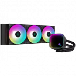 DeepCool LS720 SE, 360mm CPU Liquid Cooler, 3x120mm FK120 PWM Fans, ARGB Multidimensional Infinity Mirror Top Cap, Black, LGA 1700/1200/1151/1150/1155, AMD AM5/AM4, 5Y, R-LS720-BKAMMM-G-1
