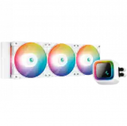DeepCool LS720 WH, 360mm CPU Liquid Cooler, 3x120mm FC120 ARGB PWM Fans, ARGB Infinity Mirror, White, LGA 2066/2011-v3/2011/1700/1200/115x, AMD sTRX4/sTR4/AM5/AM4, 5Y, R-LS720-WHAMNT-G-1