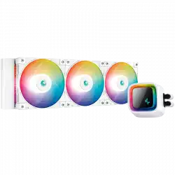 DeepCool LS720 WH, 360mm CPU Liquid Cooler, 3x120mm FC120 ARGB PWM Fans, ARGB Infinity Mirror, White, LGA 2066/2011-v3/2011/1700/1200/115x, AMD sTRX4/sTR4/AM5/AM4, 5Y, R-LS720-WHAMNT-G-1