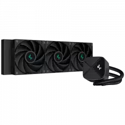 DeepCool LS720S Zero Dark, 360mm CPU Liquid Cooler, 3x120mm PWM Fans, Anti-Leak Technology, Black, LGA 1700/1200/1151/1150/1155, AMD AM5/AM4, 5Y R-LS720-BKNNMM-G-1