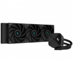 DeepCool LS720S Zero Dark, 360mm CPU Liquid Cooler, 3x120mm PWM Fans, Anti-Leak Technology, Black, LGA 1700/1200/1151/1150/1155, AMD AM5/AM4, 5Y R-LS720-BKNNMM-G-1