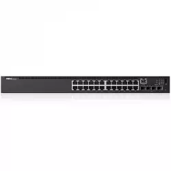 Dell Networking N1524, 24x 1GbE + 4x 10GbE SFP+ fixed ports, Stacking, IO to PSU airflow, AC