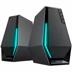 Edifier G1500 2.0 Audio System, BT V5.3, USB, AUX, 2.5-inch Drivers, RGB Lighting, 5W (RMS), Black