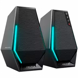Edifier G1500 2.0 Audio System, BT V5.3, USB, AUX, 2.5-inch Drivers, RGB Lighting, 5W (RMS), Black