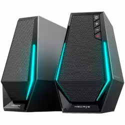 Edifier G1500 2.0 Audio System, BT V5.3, USB, AUX, 2.5-inch Drivers, RGB Lighting, 5W (RMS), Black
