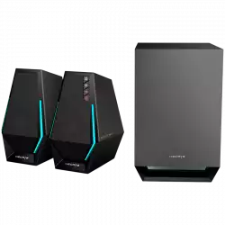 Edifier G1500 MAX 2.1 Audio System, BT V5.3, USB, AUX, 2.5-inch Drivers, 4-inch Subwoofer, RGB Lighting, 30W (RMS), Black