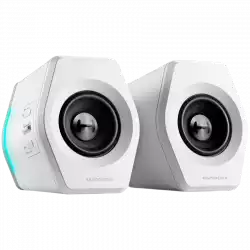 Edifier G2000 2.0 Audio System, BT V5.1, USB, AUX, 2.75-inch Drivers, RGB Lighting, 16W (RMS), White