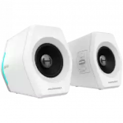 Edifier G2000 2.0 Audio System, BT V5.1, USB, AUX, 2.75-inch Drivers, RGB Lighting, 16W (RMS), White