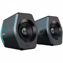 Edifier G2000 2.0 Audio System, BT V5.1, USB, AUX, 2.75-inch Drivers, RGB Lighting, 16W (RMS), Black