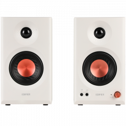 Edifier MR3 Active Studio Monitors, BT V5.4, RCA, AUX, 1-inch Tweeters, 3.5-inch Drivers, 36W (RMS), Tone Control Dials, White