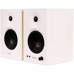 Edifier MR4 Active Studio Monitors, RCA, AUX, TRS, 1-inch Tweeters, 4-inch Woofers, 42W (RMS), Control Knob, White