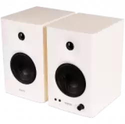 Edifier MR4 Active Studio Monitors, RCA, AUX, TRS, 1-inch Tweeters, 4-inch Woofers, 42W (RMS), Control Knob, White