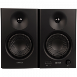 Edifier MR4 Active Studio Monitors, RCA, AUX, TRS, 1-inch Tweeters, 4-inch Woofers, 42W (RMS), Control Knob, Black
