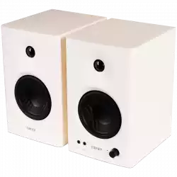 Edifier MR4 Active Studio Monitors, RCA, AUX, TRS, 1-inch Tweeters, 4-inch Woofers, 42W (RMS), Control Knob, White
