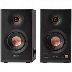 Edifier MR5 Active Studio Monitors (Tri-amped), BT V6.0, Balanced XLR, Balanced TRS, RCA and AUX, which headphone output, 5-inch woofers, 3.75-inch mid-range drivers, and 1-inch silk dome tweeters, 110W (RMS), Room Acoustic Compensation, Black