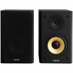 Edifier R1000T4 2.0 Bookshelf Speakers, RCA, 0.5-inch Tweeters, 4-inch Drivers, 24W (RMS), Control Buttons, Black
