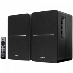 Edifier R1280DBs 2.0 Bookshelf Speakers, BT V5.1, Optical, Coaxial, RCA, 0.5-inch Tweeters, 4-inch Drivers, Sub-Out, 42W (RMS), Control Knobs and Remote Control, Black