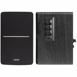 Edifier R1280DBs 2.0 Bookshelf Speakers, BT V5.1, Optical, Coaxial, RCA, 0.5-inch Tweeters, 4-inch Drivers, Sub-Out, 42W (RMS), Control Knobs and Remote Control, Black