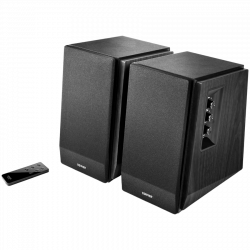 Edifier R1700BT 2.0 Bookshelf Speakers, BT V5.1, RCA, 0.75-inch Tweeters, 4-inch Drivers, 66W (RMS), Control Knobs and Remote Control, Black