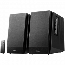 Edifier R1700BT 2.0 Bookshelf Speakers, BT V5.1, RCA, 0.75-inch Tweeters, 4-inch Drivers, 66W (RMS), Control Knobs and Remote Control, Black