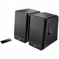 Edifier R1700BT 2.0 Bookshelf Speakers, BT V5.1, RCA, 0.75-inch Tweeters, 4-inch Drivers, 66W (RMS), Control Knobs and Remote Control, Black