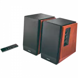 Edifier R1700BTs .0 Bookshelf Speakers, BT V5.1, RCA, 0.75-inch Tweeters, 4-inch Drivers, Sub-Out, 66W (RMS), Control Knobs and Remote Control, Brown