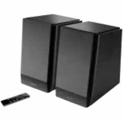 Edifier R1855DB 2.0 Bookshelf Speakers, BT V5.1, Optical, Coaxial, RCA, 0.75-inch Tweeters, 4-inch Drivers, Sub-Out, 70W (RMS), Control Knobs and Remote Control, Matte Black