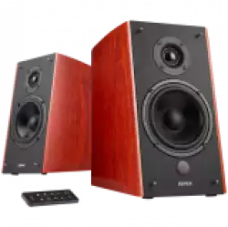 Edifier R2000DB 2.0 Bookshelf Speakers, Bluetooth, 3.5mm to RCA, Optical, 1-inch Tweeters, 5-inch Drivers, 120W (RMS), Control Knobs and Remote Control, Brown