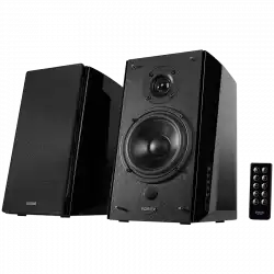 Edifier R2000DB 2.0 Bookshelf Speakers, Bluetooth, 3.5mm to RCA, Optical, 1-inch Tweeters, 5-inch Drivers, 120W (RMS), Control Knobs and Remote Control, Black