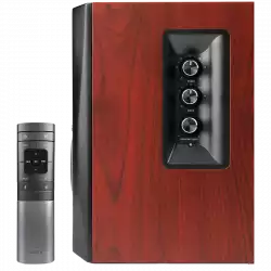 Edifier S350DB 2.1 Audio System, BT V5.1, Optical, Coaxial, RCA, 8-inch Subwoofer, 3.5-inch Drivers, 0.75-inch Tweeters, 70W (RMS), Control Knobs and Remote Control, Brown