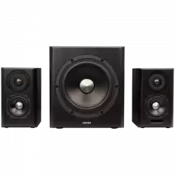 Edifier S351DB 2.1 Audio System, BT V5.1, Optical, Coaxial, RCA, 8-inch Subwoofer, 3.5-inch Drivers, 0.75-inch Tweeters, 150W (RMS), Control Knobs and Remote Control, Black