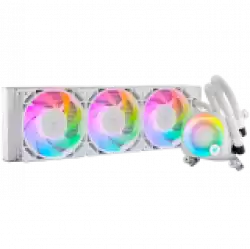 EK-Nucleus AIO CR360 Lux D-RGB - White, 3x EK-FPT FAN 120 D-RGB PWM fans, Rotatable ARGB Pump Top, Intel Sockets LGA: 1150, 1151, 1155, 1156, 1200, 1700, 2011, 2011-3, 2066, AMD Sockets: AM4, AM5, 5 Year Warranty