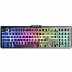 EVGA Z12 RGB Gaming Keyboard, RGB Backlit LED, 5 Programmable Macro Keys, Dedicated Media Keys, Water Resistant