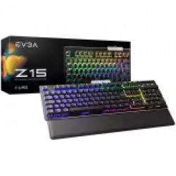 EVGA Z15 RGB Gaming Keyboard, RGB Backlit LED, Hot Swappable Mechanical Kailh Speed Silver Switches (Linear)