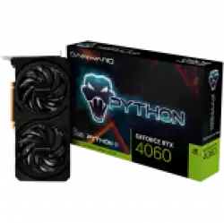 Gainward GeForce RTX 4060 Python II, 8GB GDDR6, 128bit, 1x HDMI 2.1, 3x DP 1.4a, two fan, 1x 8-pin Power connector, recommended PSU 600W, NE64060019P1-1070V