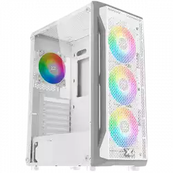 Xigmatek Gaming X Arctic EN46737, White Chassis, ATX/M-ATX/Mini ITX, U3x1+U2x2, Metal FP & Left TG, 4PCS X24A Arctic Fan & LED Switch ARGB Fan PCB