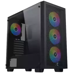 Xigmatek Gaming Z Pro EN41761 Black, E-ATX/ATX/M-ATX/MINI ITX, USB3.0 X1, USB2.0 X2, HD AUDIO, Metal Meshed FP & Left TG,4PCS Z20A & Galaxy II Fan Control Kit
