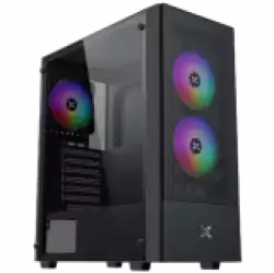 Hero II Air 3F Black EN41655, ATX/M-ATX/MINI ITX, USB3.0 X1, USB2.0 X2, HD AUDIO, Front Meshed Grill & Left TG, 3PCS Z20F Fixed LED Fan