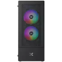Hero II Air 3F Black EN41655, ATX/M-ATX/MINI ITX, USB3.0 X1, USB2.0 X2, HD AUDIO, Front Meshed Grill & Left TG, 3PCS Z20F Fixed LED Fan