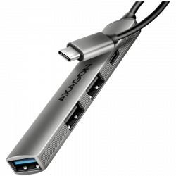 HUE-STC ALU STRIP USB-C 4 port hub                          