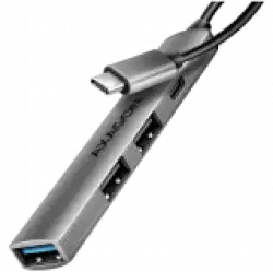 HUE-STC ALU STRIP USB-C 4 port hub