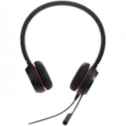 JABRA EVOLVE 30 II MS Stereo USB Headband, Noise cancelling, USB and 3.5 connectivity, with mute-button and volume control on the cord, with leather ear cushion, Microsoft optimized