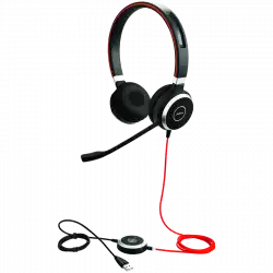 JABRA EVOLVE 40 MS Stereo USB Headband, Noise cancelling, USB and 3.5 jack connectivity, with mute-button and volume control on the cord, Busylight , Discret boomarm, Microsoft optimized