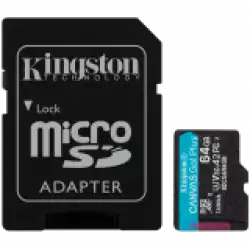 Kingston 64GB microSDXC Canvas Go Plus Gen4 200MB/s A2 U3 V30 Card + Adapter