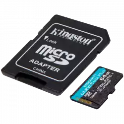 Kingston 64GB microSDXC Canvas Go Plus Gen4 200MB/s A2 U3 V30 Card + Adapter
